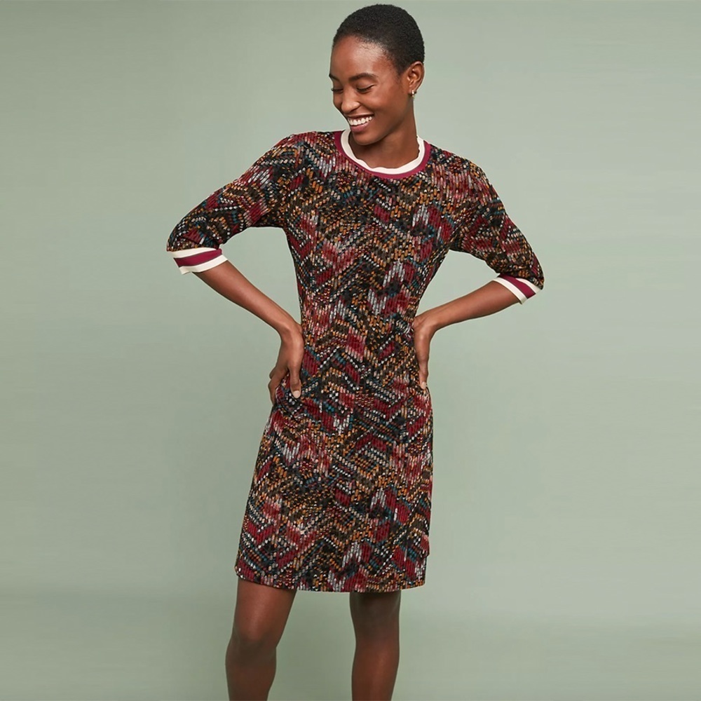 Anthropologie - Aldomartins Geometric Velvet Dress